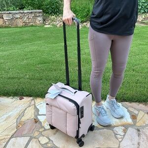 CALPAK Luca Soft-Sided Mini Carry On Luggage in Rose Quartz